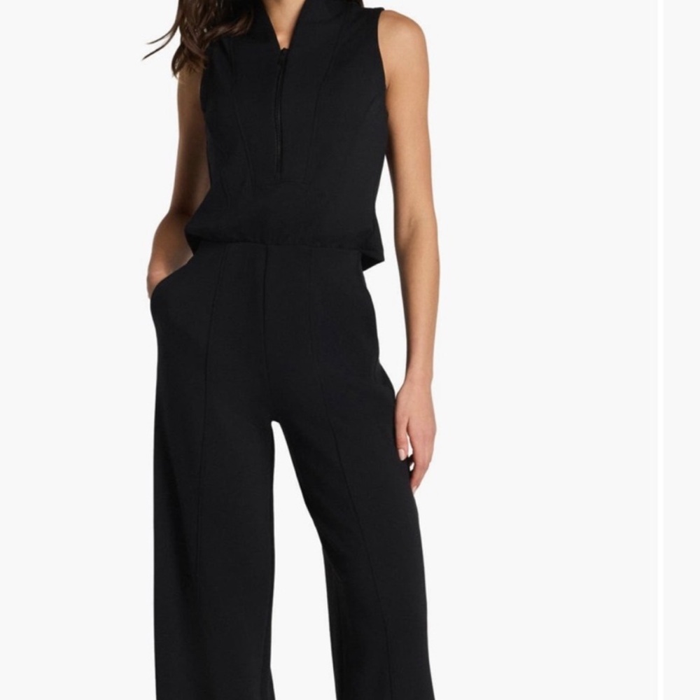 Spanx AirEssentials Draped Jumpsuit black, SIZE MEDIUM